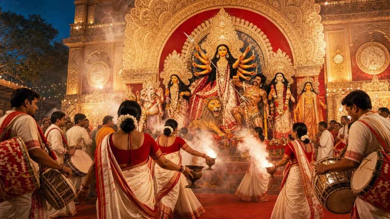 আজ শারদীয় দুর্গোৎসবের মহাসপ্তমী