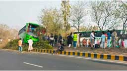 শরীয়তপুরের জাজিরায় দুই বাসের সংঘ/র্ষে নি/হত ২, আহত ১০