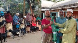 ঠাকুরগাঁওয়ে অসহায় দরিদ্রদের মাঝে ছাগল ও টিউবল বিতরণ