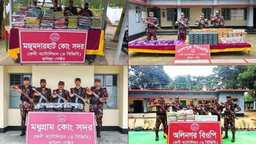 ফেনী সীমান্তে অভিযান চালিয়ে প্রায় ৯০ লাখ  ভারতীয় পণ্য ও মাদক জব্দ