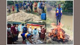 নিষেধাজ্ঞা অমান্য করে বিষখালী নদীতে মাছ শিকার, জাল-মাছ ও নৌকা জব্দ