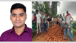 জনদুর্ভোগে এগিয়ে এলেন ছাত্রদল নেতা নাছির, নিজ টাকায় করলেন সড়ক মেরামত