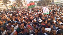 সরাইলে মাওলানা জুনায়েদ আল হাবিবের শেষ জনসভায় মানুষের ঢল