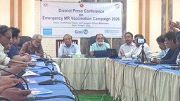 নীলফামারীতে হাম-রুবেলা টিকাদান ক্যাম্পেইন উপলক্ষে সংবাদ সম্মেলন