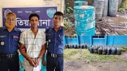 হাতিয়ায় ফেরিঘাট থেকে ১৮০০ লিটার চোরাই ডিজেল জব্দ, গ্রেপ্তার ১
