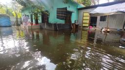 টুঙ্গিপাড়ায় দীর্ঘদিনের জলাবদ্ধতায় পানিবন্দী শতাধিক পরিবার, বন্ধ রান্নাবান্না