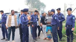 ভাঙ্গায় হত্যা ও ডাকাতি মামলার ঘটনাস্থল পরিদর্শনে ফরিদপুরের পুলিশ সুপার