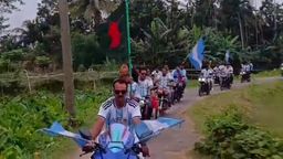 বিশ্বকাপকে স্বাগত জানিয়ে রাজাপুরে আর্জেন্টিনা সমর্থকদের মোটরসাইকেল র‍্যালি