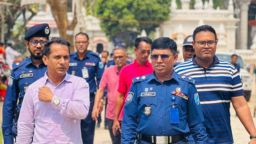 গোপালগঞ্জের ওড়াকান্দি ঠাকুরবাড়িতে নিরাপত্তা ব্যবস্থা পর্যবেক্ষণ