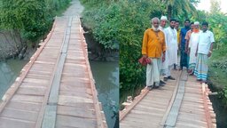 হাতিয়ায় বিএনপি নেতার অর্থায়নে কাঠের সেতু : ৬ হাজার মানুষের দুর্ভোগ লাঘব