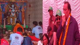 রাজবাড়ীর বৈদ্যনাথ মন্দিরে  ধানের শীষের প্রার্থী খৈয়ম