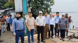 সুগন্ধা নদীতে সেতু নির্মাণের সম্ভাবনা যাচাই, প্রস্তাবিত স্থান পরিদর্শনে সেতু সচিব