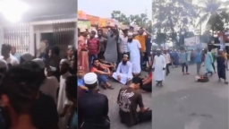 বাকেরগঞ্জে মহানবী (সা.)-কে নিয়ে কটূক্তির অভিযোগে বিক্ষোভ, সড়ক অবরোধ ও থানাঘেরাও