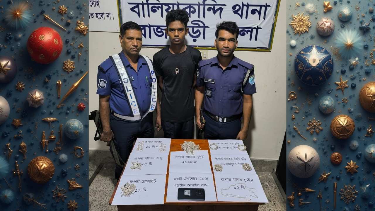 রাজবাড়ীতে চোরাই ১০৪ ভরি রুপাসহ গ্রেফতার ১