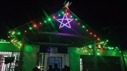 শুভ বড়দিনে রঙিন আলোয় সেজে উঠেছে নীলফামারীর খ্রিস্টানপল্লি